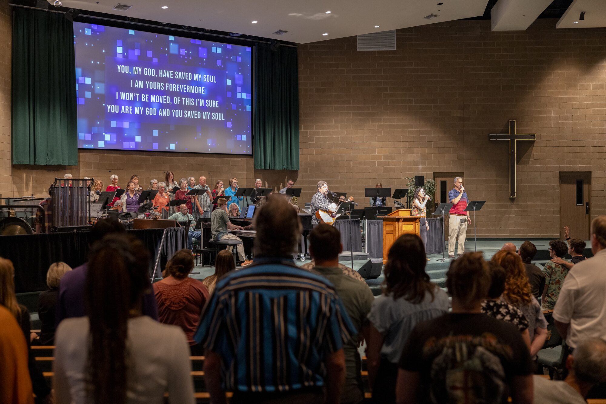 Congregation worshipping together